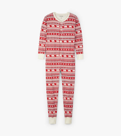 Fair Isle Bear Adult Union Suit