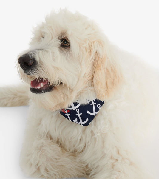 Nautical Anchors Reversible Dog Bandana