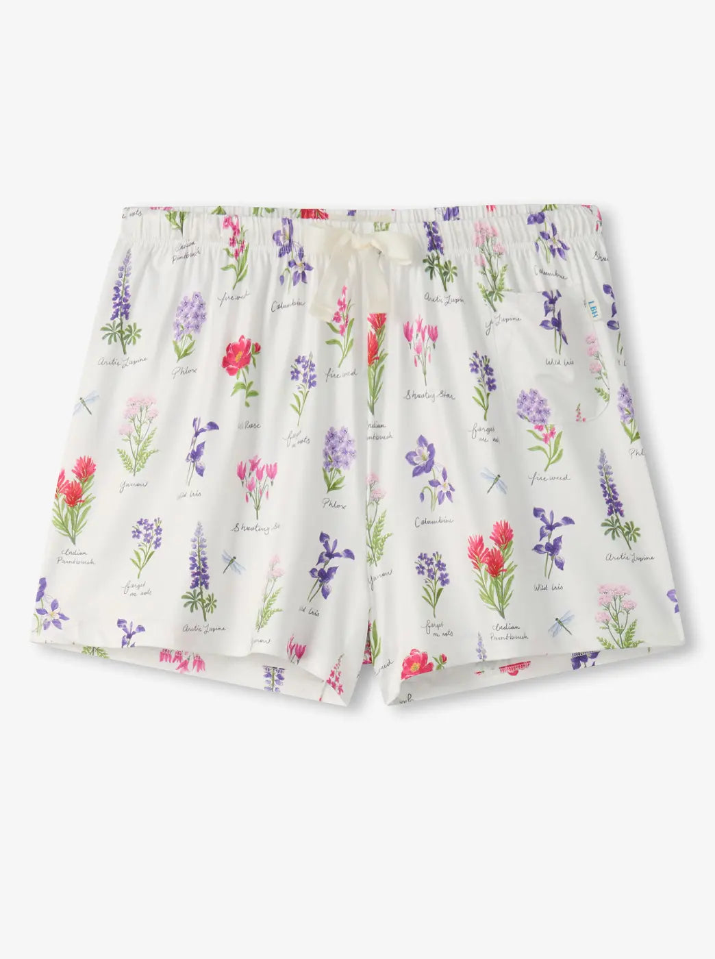 Shop pajama shorts. Showing white pajama shorts with a colorful floral print.