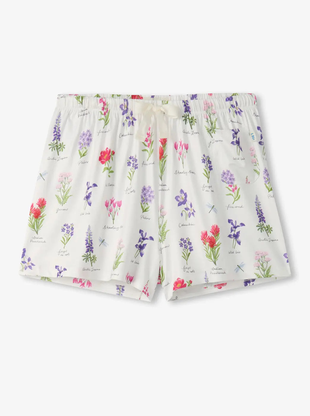 Shop all women's pajama shorts. Showing white pajama shorts with a colorful floral print.