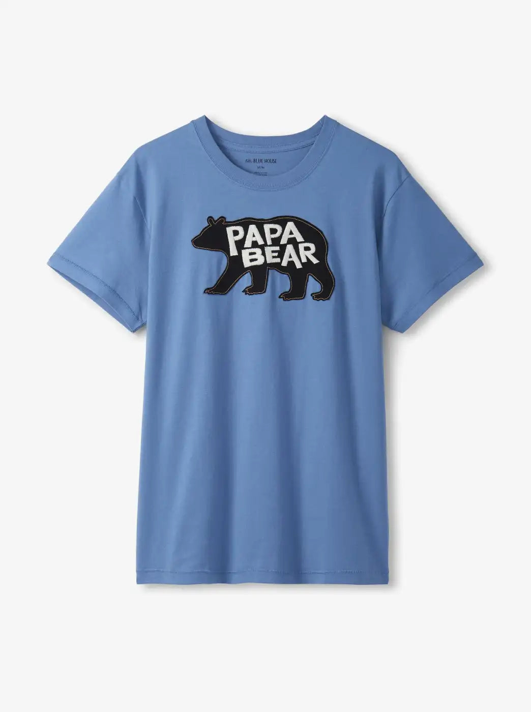Promotes Father's Day gift shopping. Showing blue t-shirt with a black bear graphic. With 