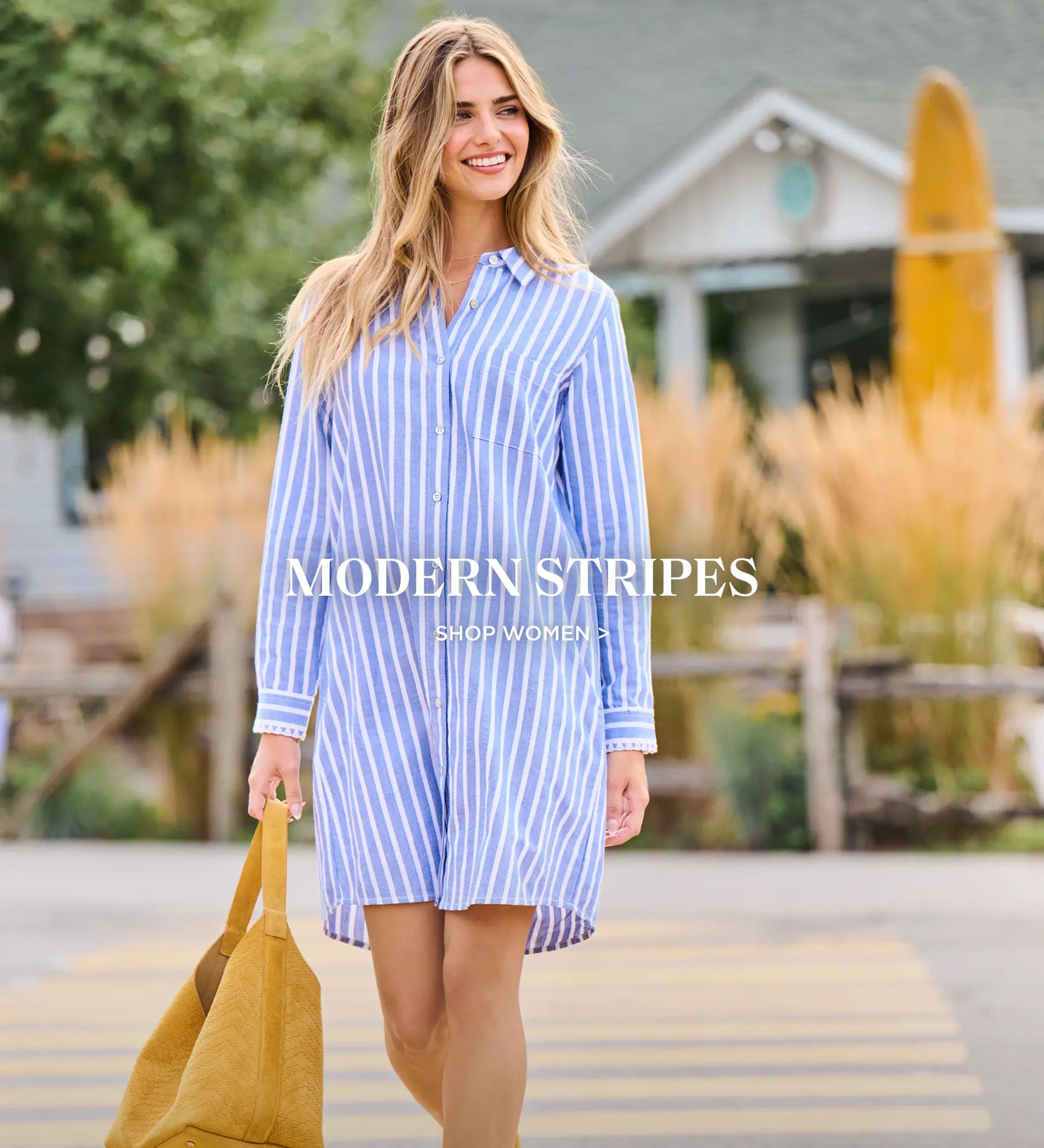 Promotes women's apparel shopping. With 